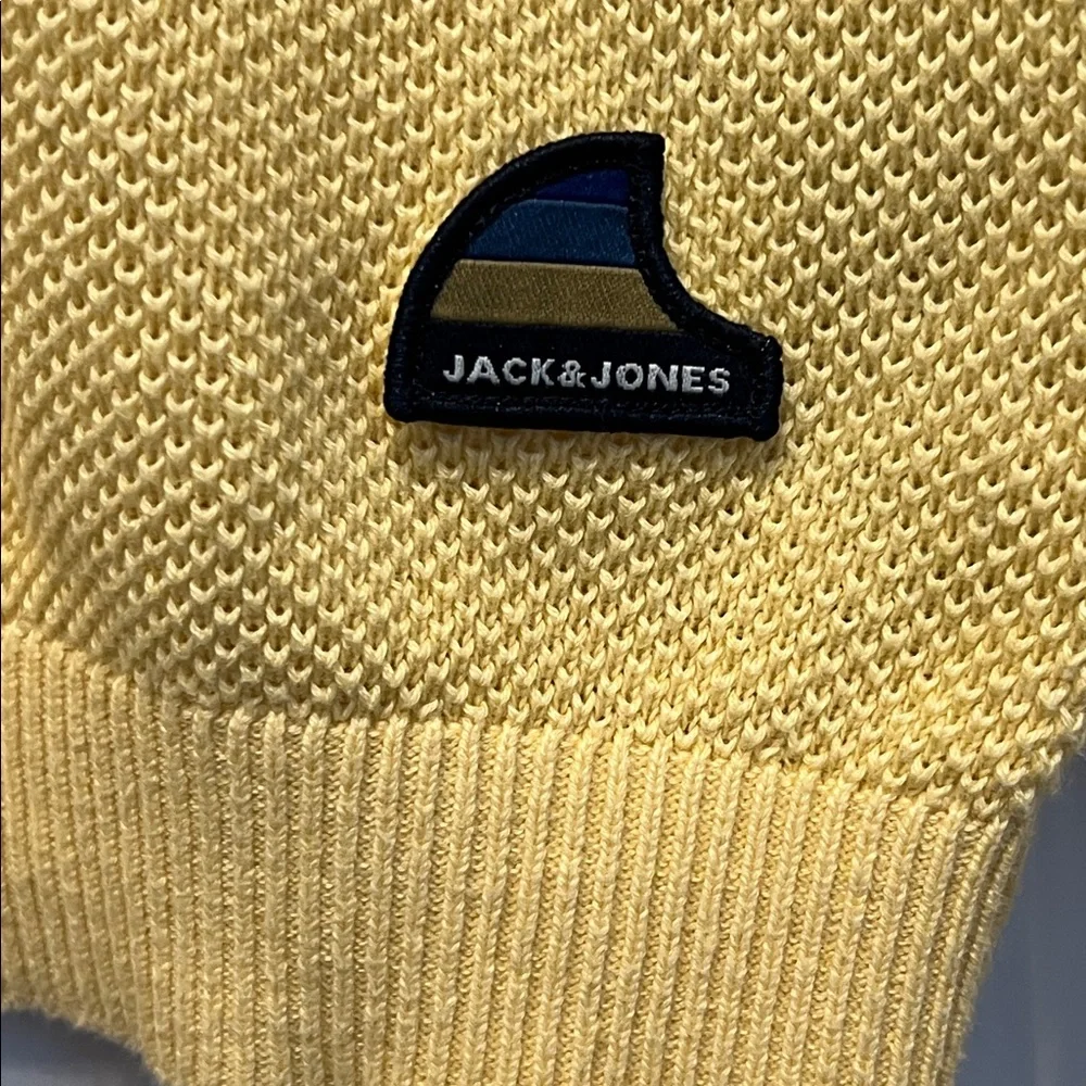 Jack & Jones Men’s Navy/Yellow Striped Sweater Size XL‎ - Picture 5 of 13